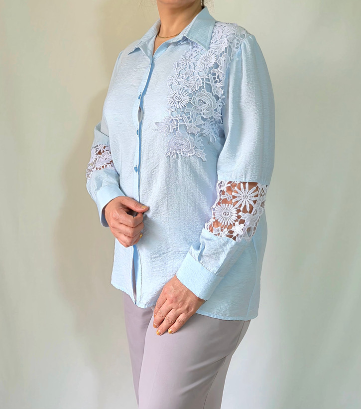 شومیز زنانه تابستانه آبی